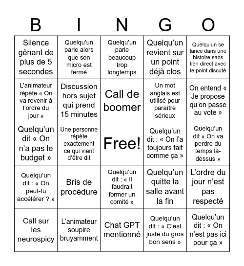 l'ag du lotus Bingo Card