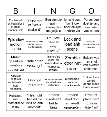 28 years later bingo Card