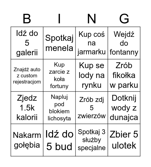Nowy Targ Bingo Card