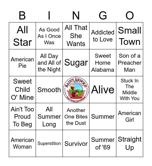 S & A Bingo Card