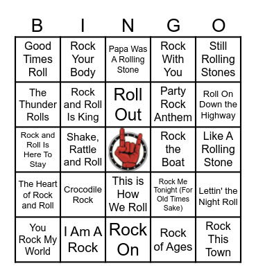 ROCK-N-ROLL Bingo Card