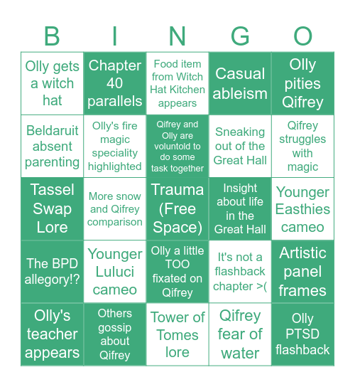 Chapter 89 Bingo Card