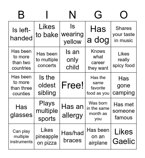 Icebreaker Bingo: Find Someone Who Bingo Card