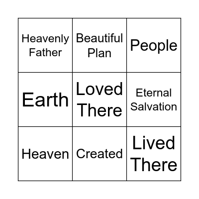 I Lived In Heaven Bingo Card