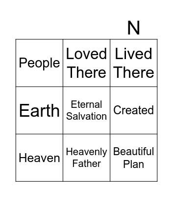 I Lived In Heaven Bingo Card