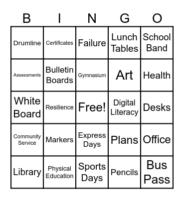 WIMS Bingo Card