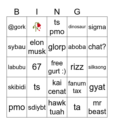 bing Bingo Card