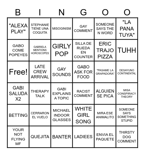 ROME BINGO Card