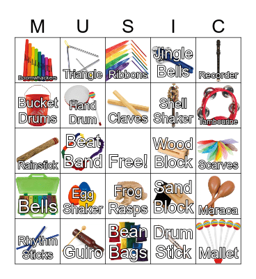 Music Room Bingo Card