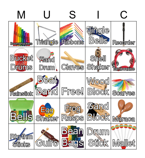Music Room Bingo Card
