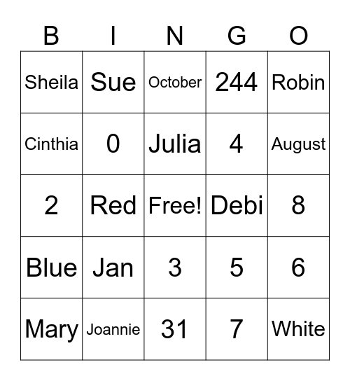 Birthday Girl Bingo! Bingo Card