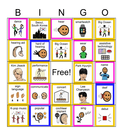 Big Ocean Band Bingo Card