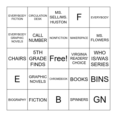 LIBRARY BINGO Card