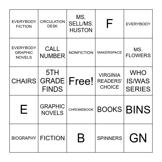 LIBRARY BINGO Card