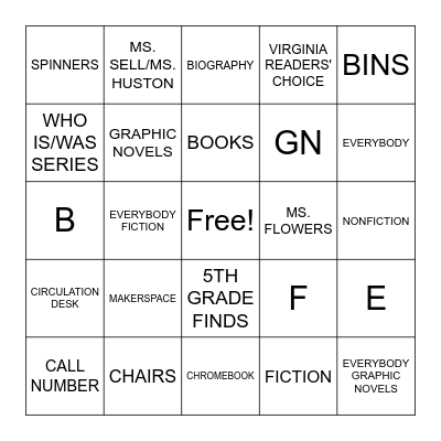 LIBRARY BINGO Card