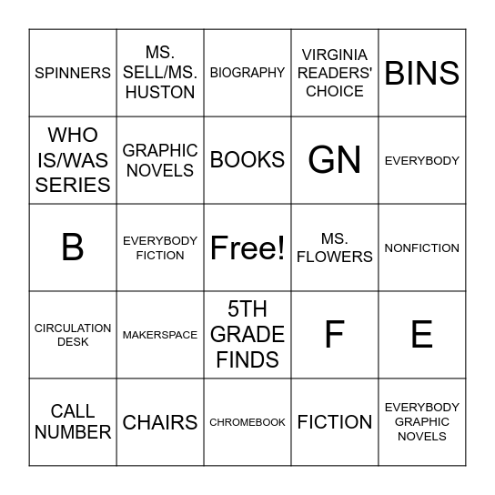 LIBRARY BINGO Card