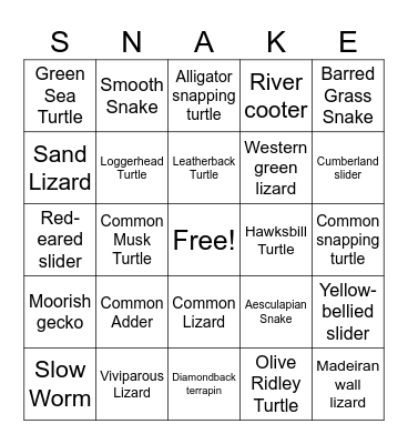 A Generation of Vipers Bingo Card