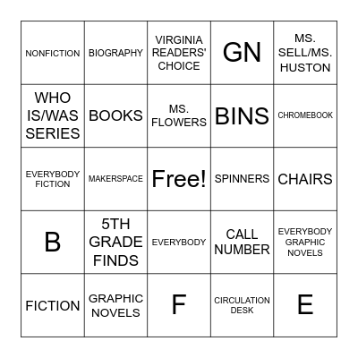 LIBRARY BINGO Card