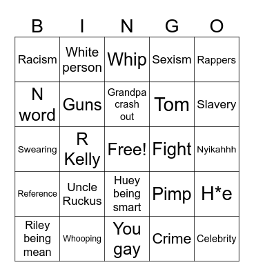 Boondocks Bingo Card