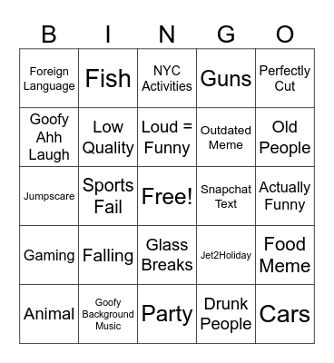 Unusual Memes Bingo Card