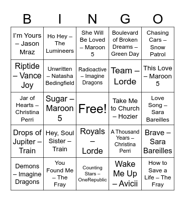 Round 4: Wild Card Wonders (Surprises & Sing-Alongs) Bingo Card