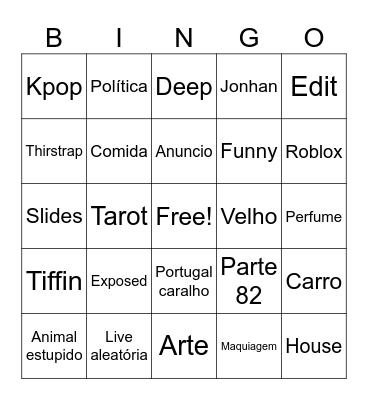 TIKTOK BINGO Card