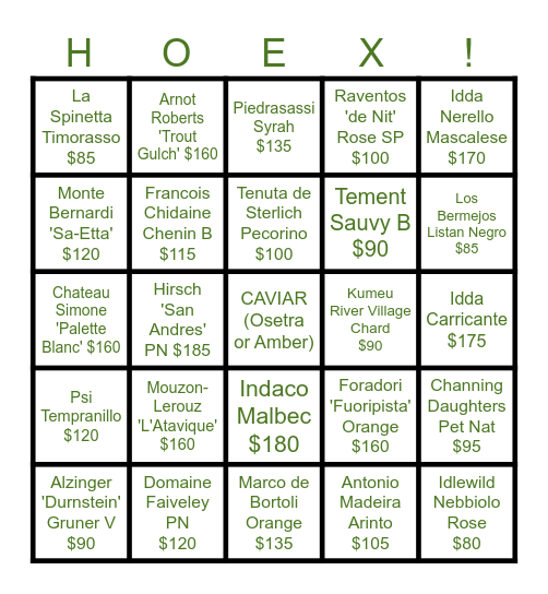 WINE (BTB)INGO Bingo Card