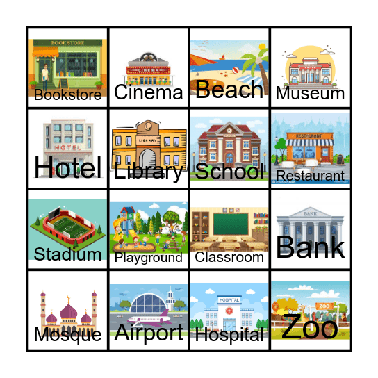 PUBLIC PLACES Bingo Card