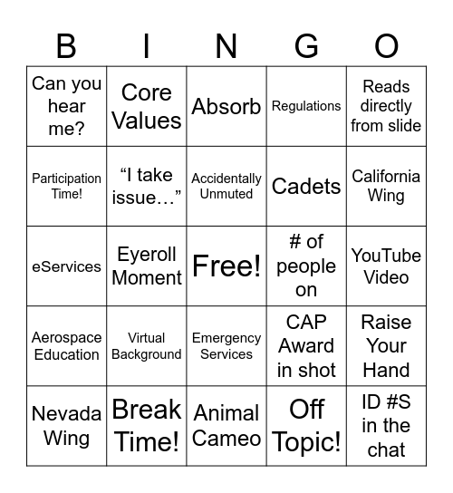 Level 4 Bingo Card