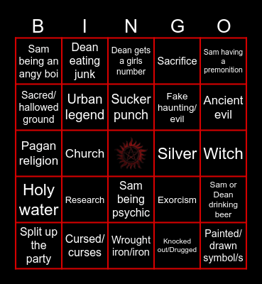 Supernatural Bingo Card
