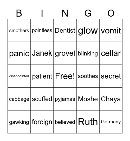 Once Spelling Week 5-6 Bingo Card