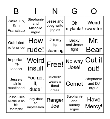 Full House Bingo Card