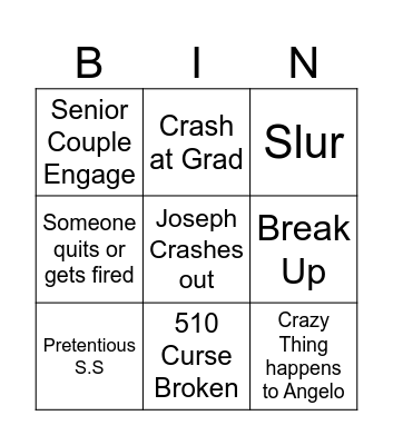 Final Week Card Bingo Card
