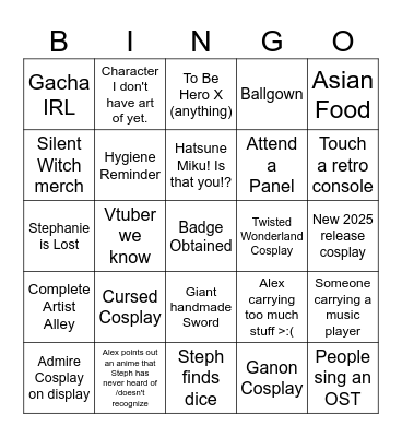 San Japan! Bingo Card