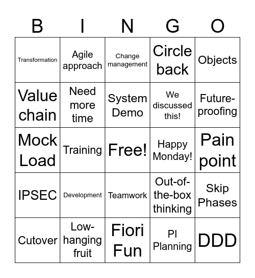 Sirius R&M Bingo Card