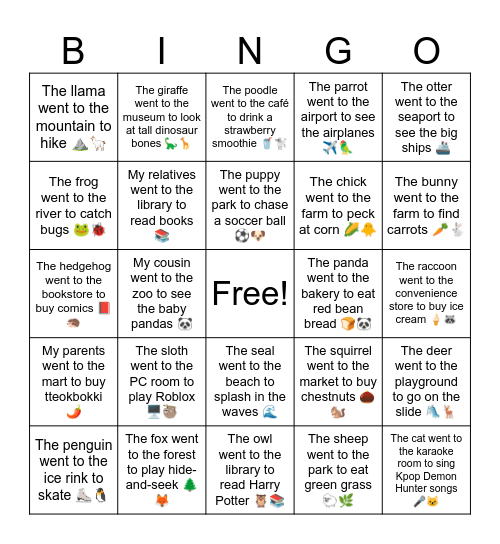B6 L1 At School Bingo Card