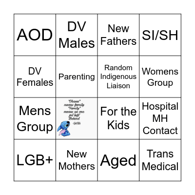 Social Health Contacts Bingo Card