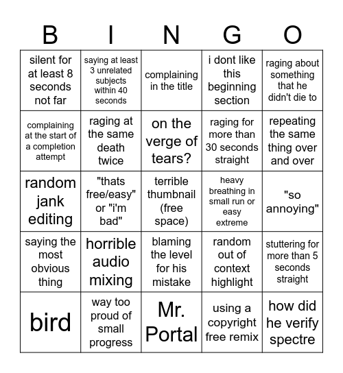 PersonHuman42 Bingo Card