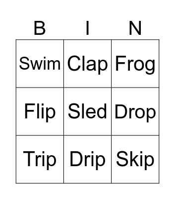 Phonics Bingo Card