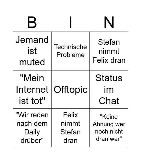 Daily Bingo Card