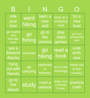 🌞 What did you do over the summer? 🎠 Bingo Card