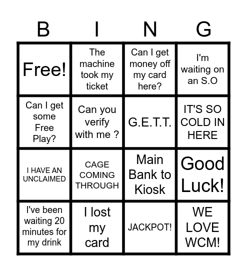WCM BINGO Card