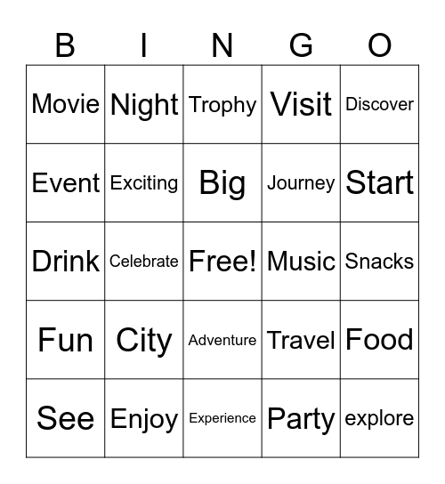 Virgin airlines Bingo Card