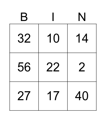 Crafted English Bingo Card