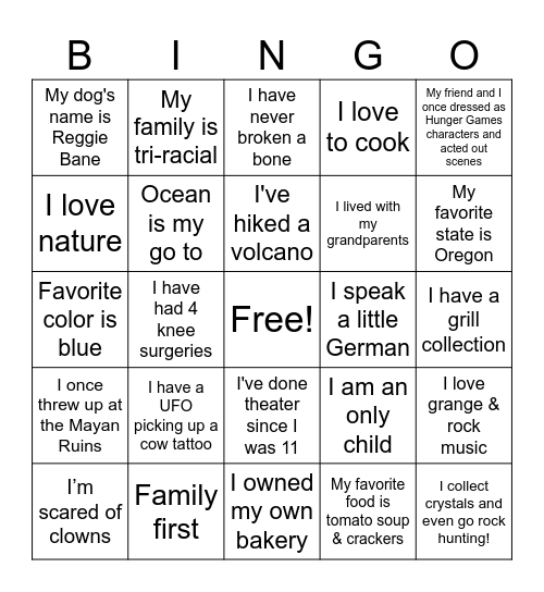 Mountain View Staff Bingo Card