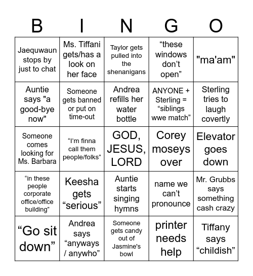 Sunday Morning Rain is Falling Bingo Card