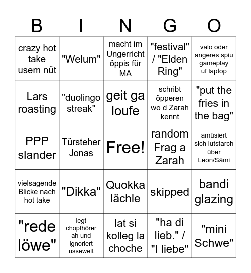 Jonas Bingo Card