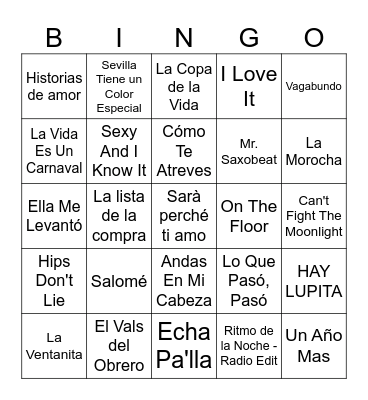 BINGO BOOM Bingo Card