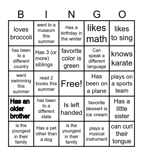 Find somehow who Bingo Card