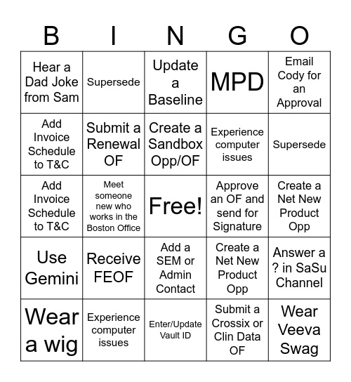 Veeva Bingo Card